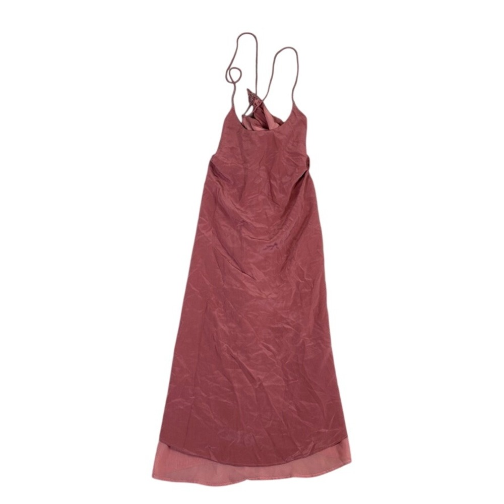 Madewell Dusty Rose Midi Dress Lace Up Back Spaghetti Strap Size 00